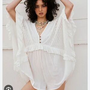 White Lace Boho Tunic Top